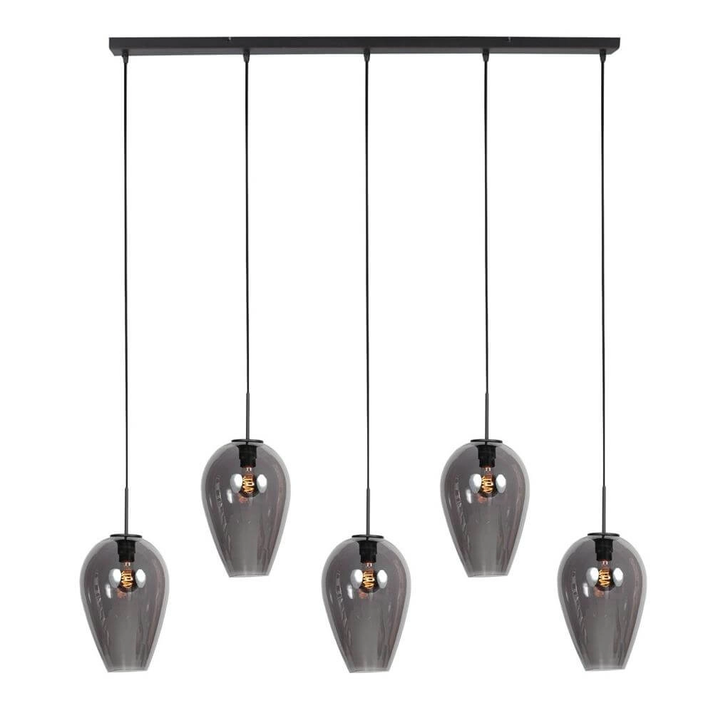 Pendant lamp HaloSwap black with smoke glass