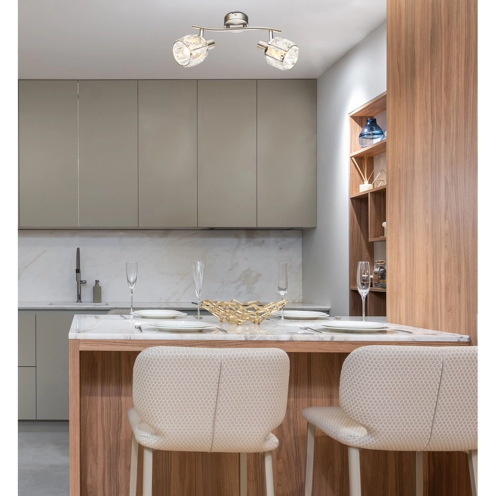 Ceiling lamp Kris 2-light nickel Globo 9007371360253