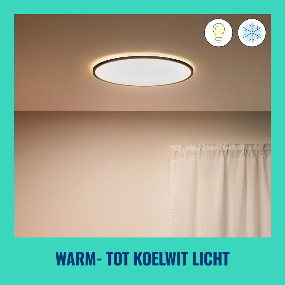 Smart ceiling light SuperSlim Ø 43cm - black WiZ 8719514554955