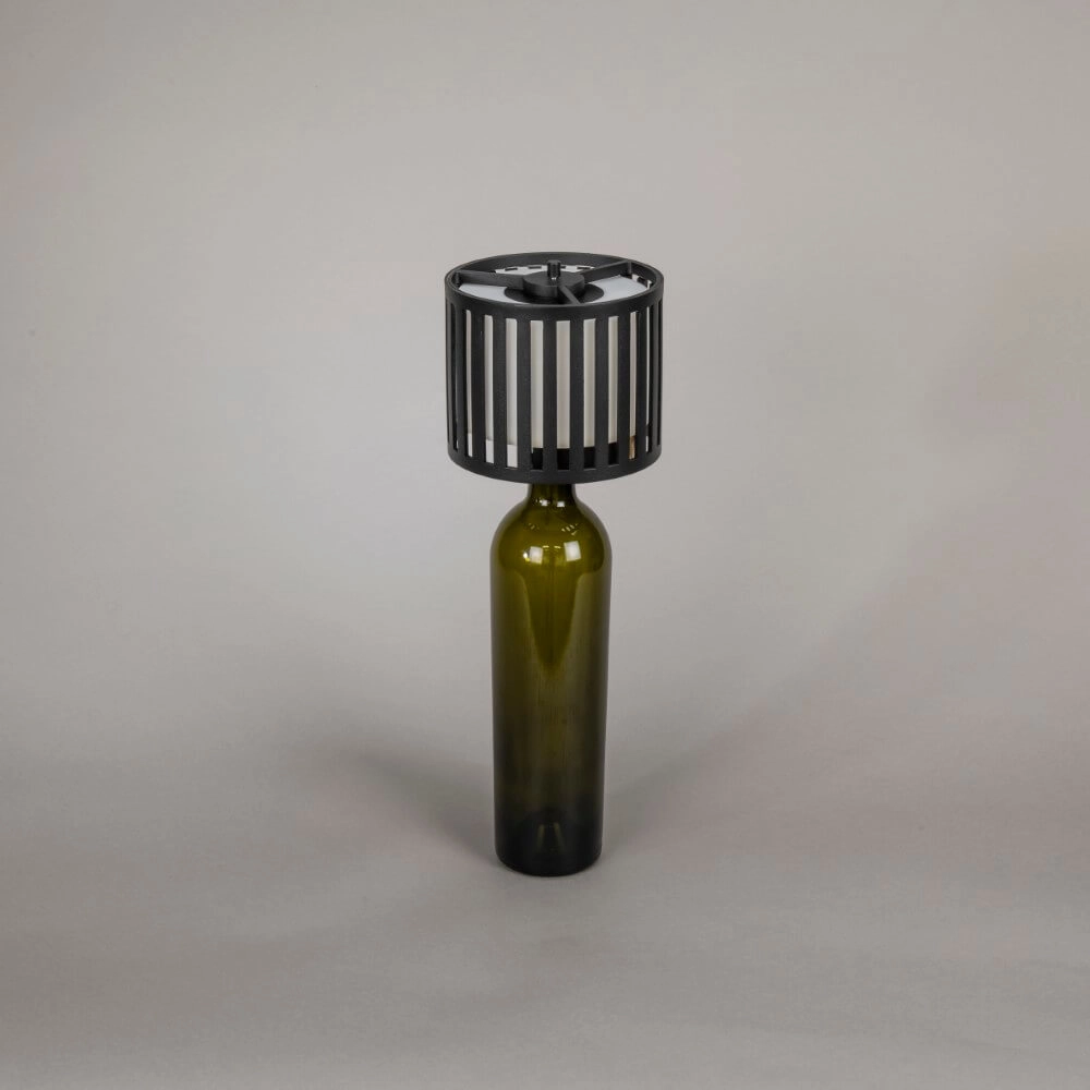 Unique table lamp Bottle Black rechargeable KonstSmide 7318308377520