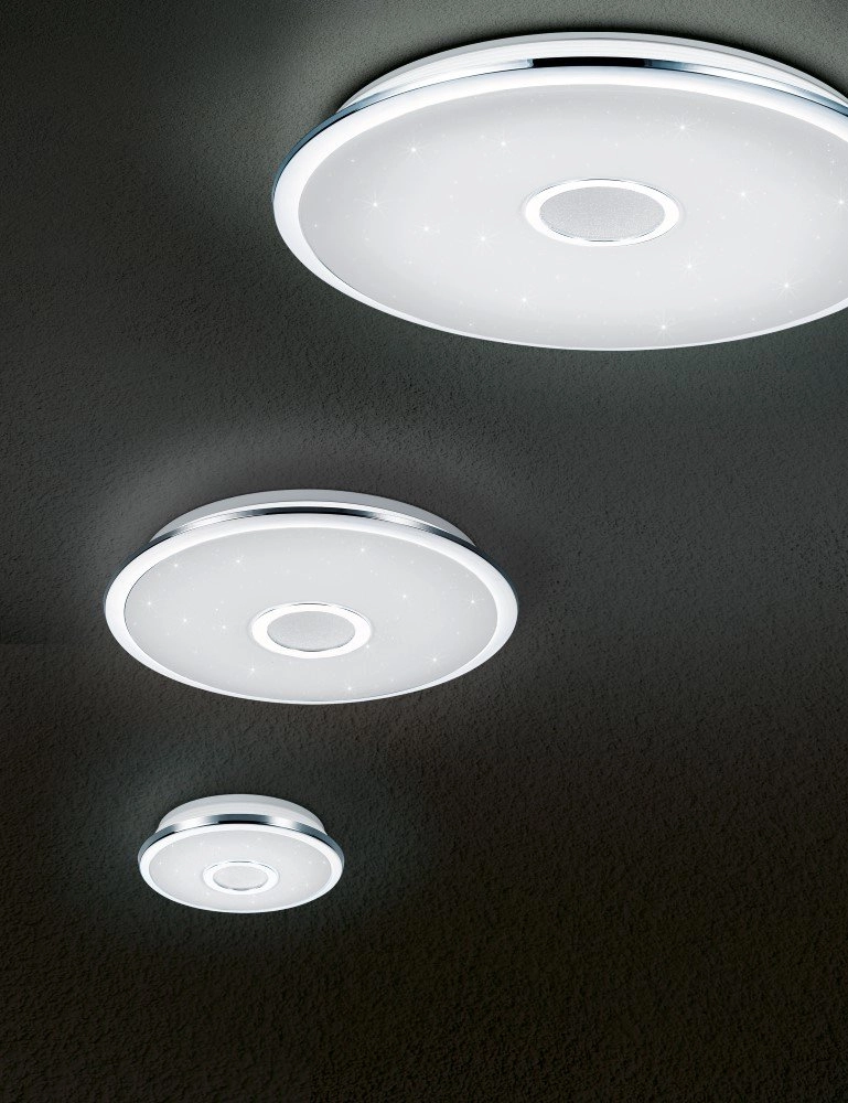 LED flush ceiling light Osaka 67cm gray with star effect Trio 4017807337730