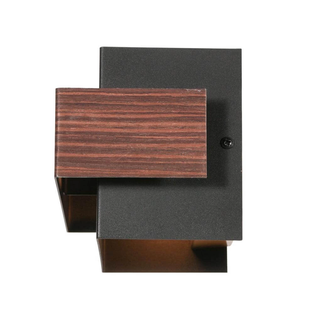 Wall lamp Muro black with wood M Steinhauer 8712746177756