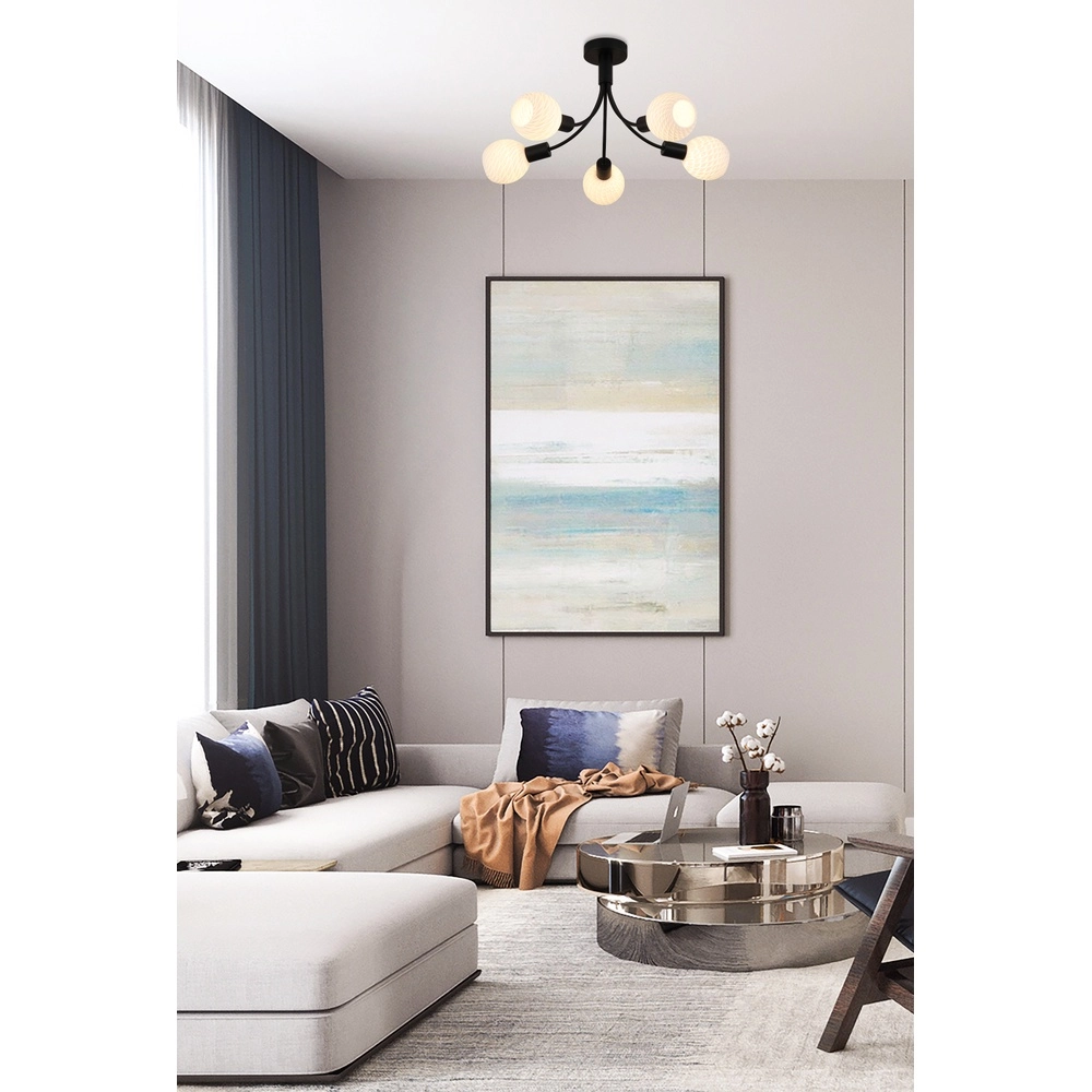 Ceiling lamp Nova black 5-lights Searchlight 5053423301785