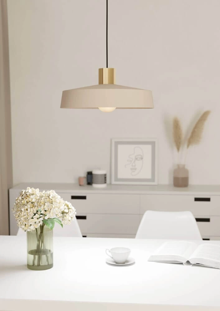 Pendant lamp Valdiola sand brown Ø 36cm Eglo 9008606240562