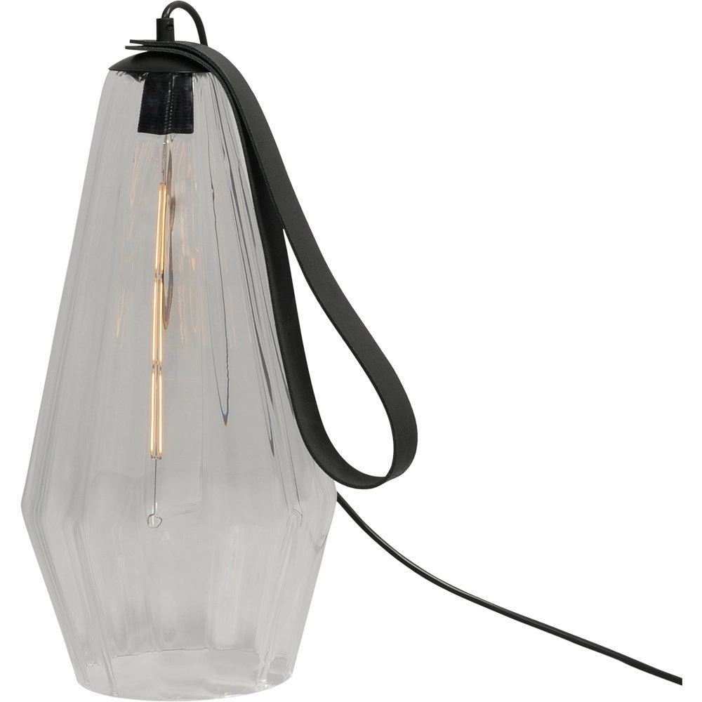 Table lamp black Diamond 40cm with clear glass