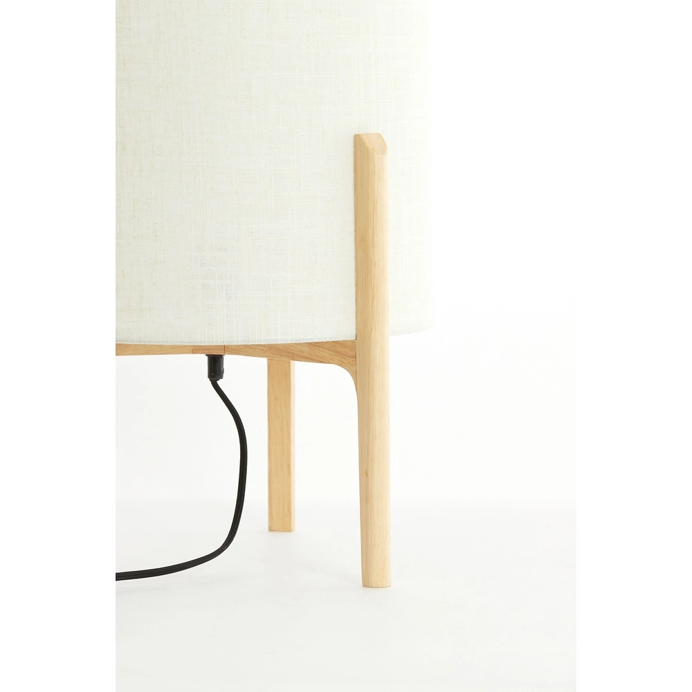 Table lamp Litto Ø 35cm - wood look with natural linen Light & Living 8717807792725