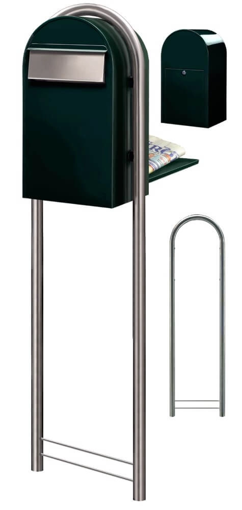 Mailbox Grande B 6064 i Black and green Bobi 6417237034304