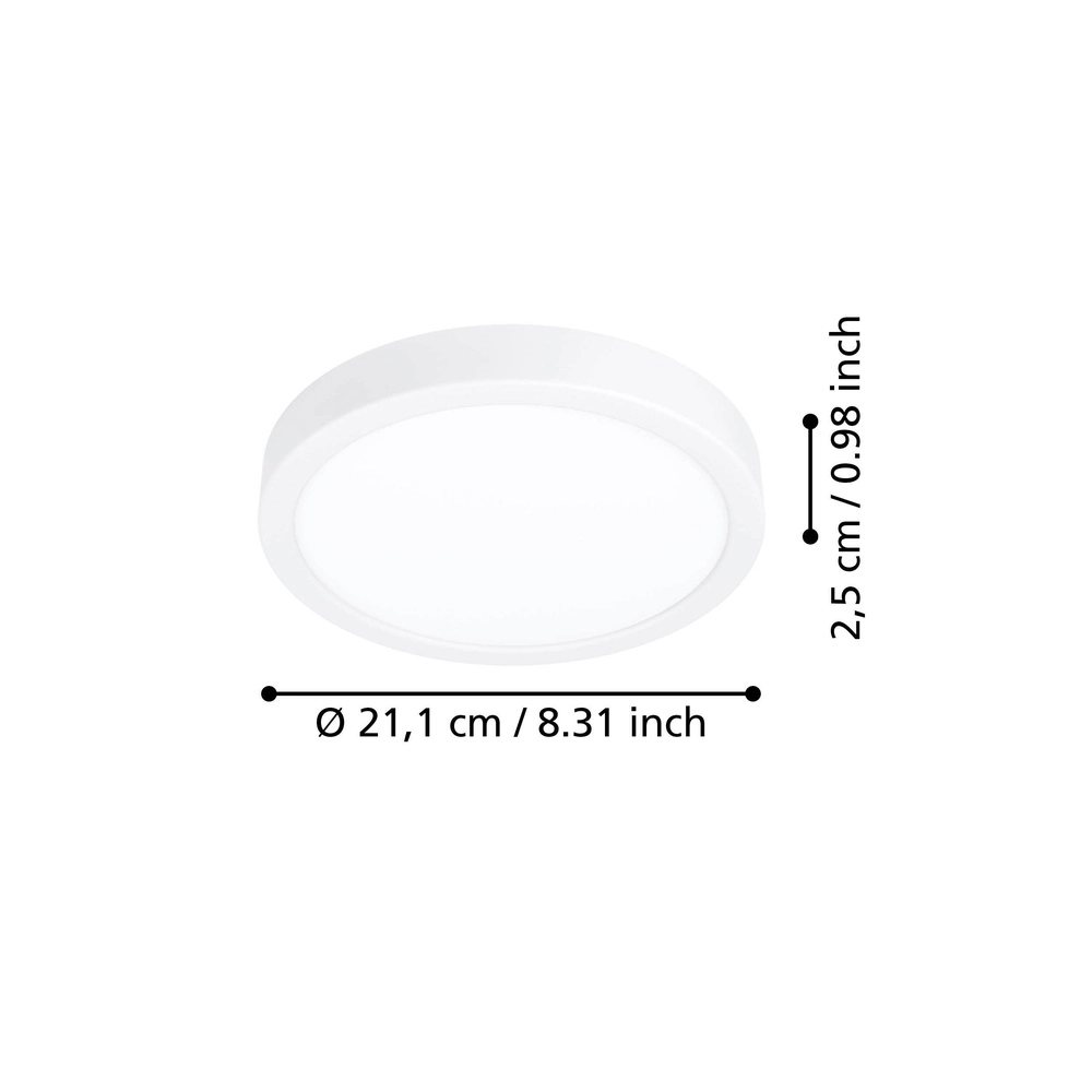 Led ceiling light Fueva 6 round - white - Ø 21,1cm Eglo 9008606330157