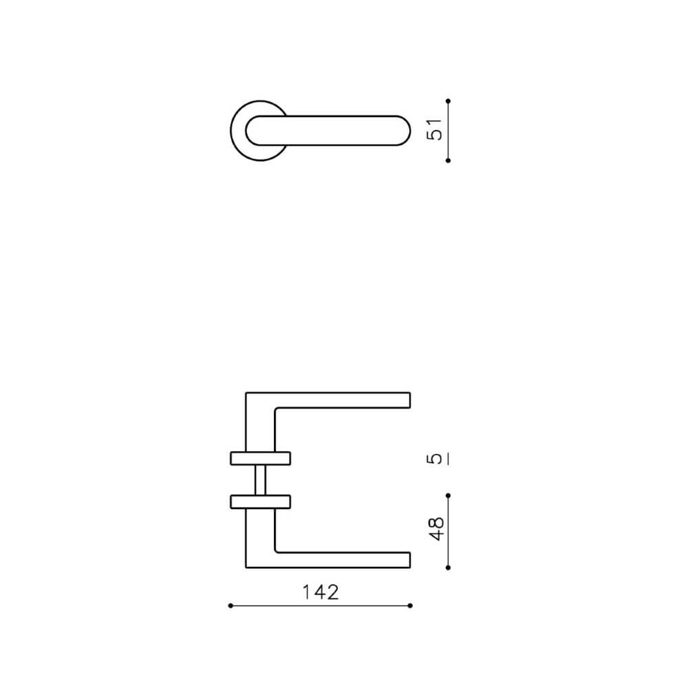 Design door handle Link brass mat Olivari 8714186477915