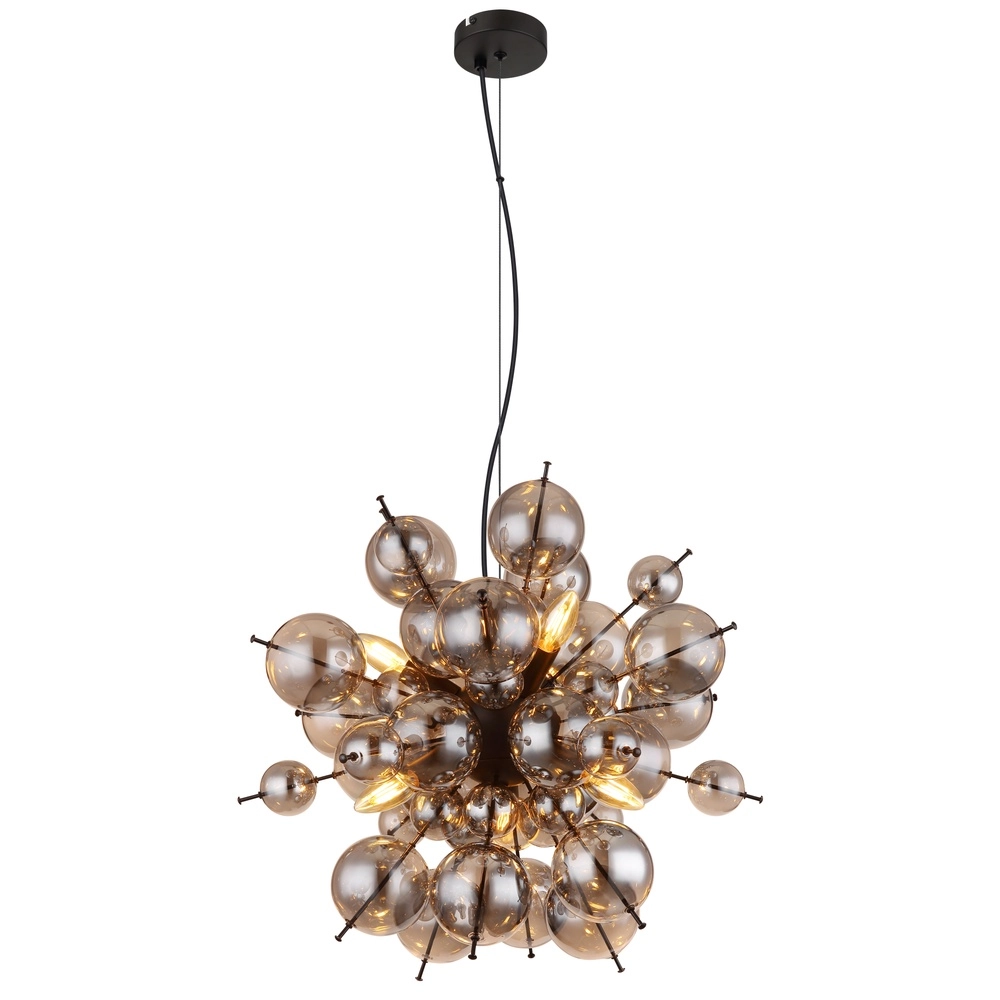 Unique pendant lamp Udo smoke glass Ø 55cm