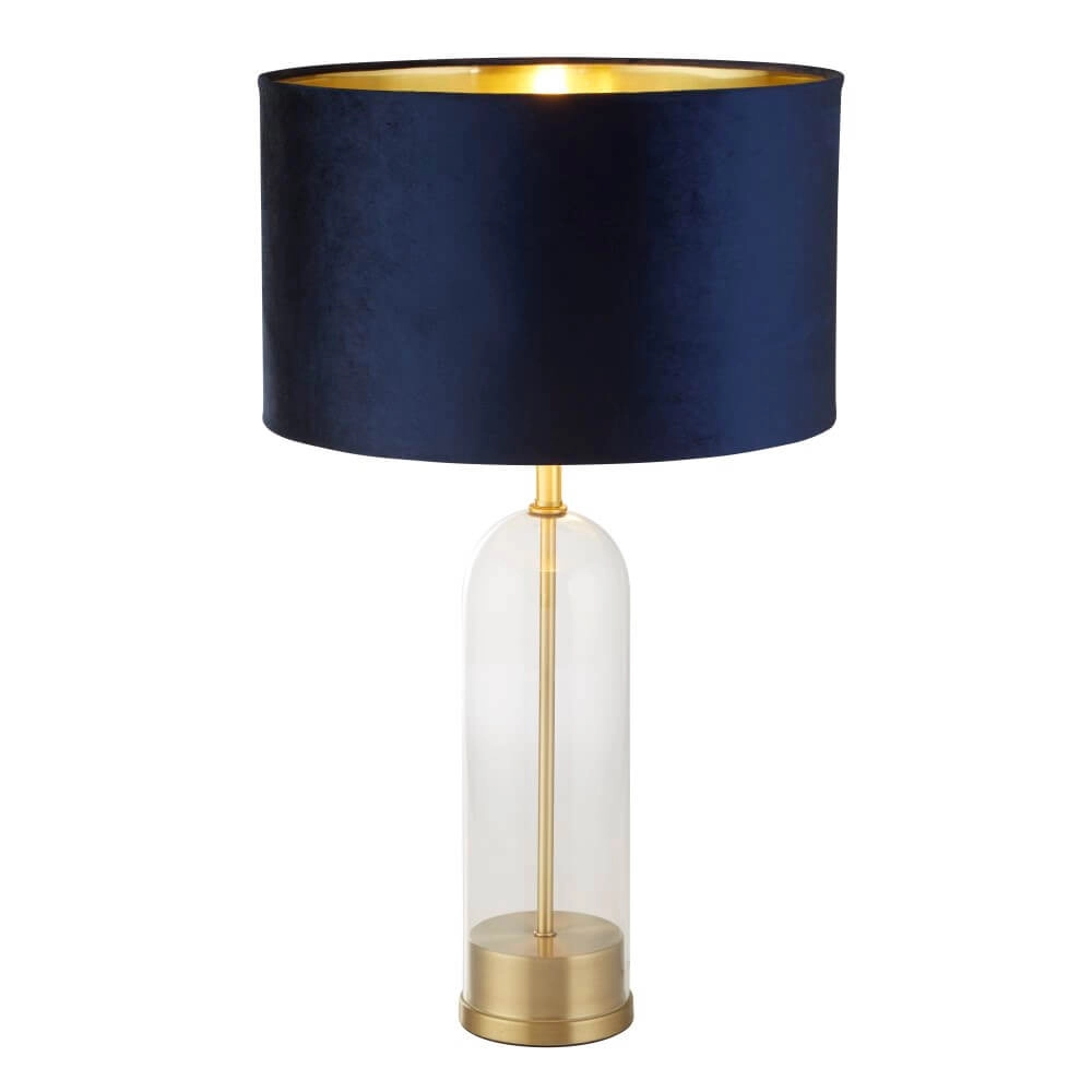 Table lamp Oxford with dark blue hood Searchlight 5053423256788