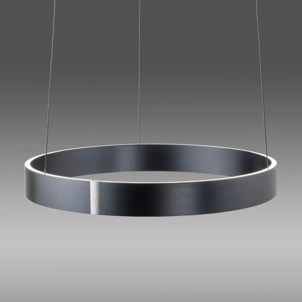 Round hanging lamp Pure E-Clipse gray Ø 50cm Paul Neuhaus 4012248372319