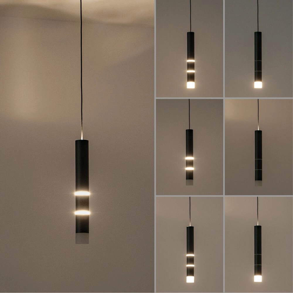 Black hanging lamp Pure Vega 3-light Paul Neuhaus 4012248357576