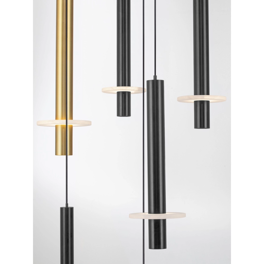 Design pendant lamp Noemi black with white and gold Ø 72cm Lyora 5212063503335