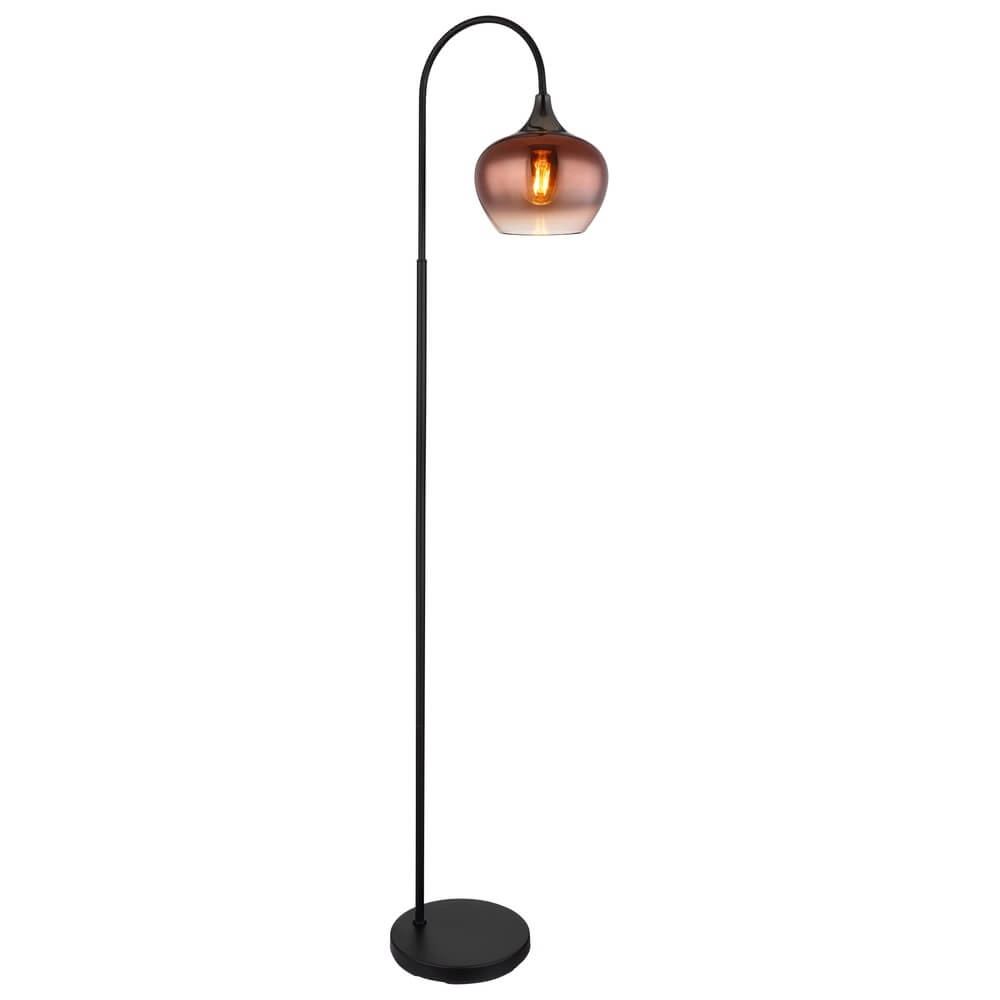 Black floor lamp Maxy with red glass single
