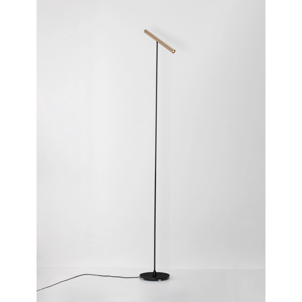 Design floor lamp Prato black with mocha brown