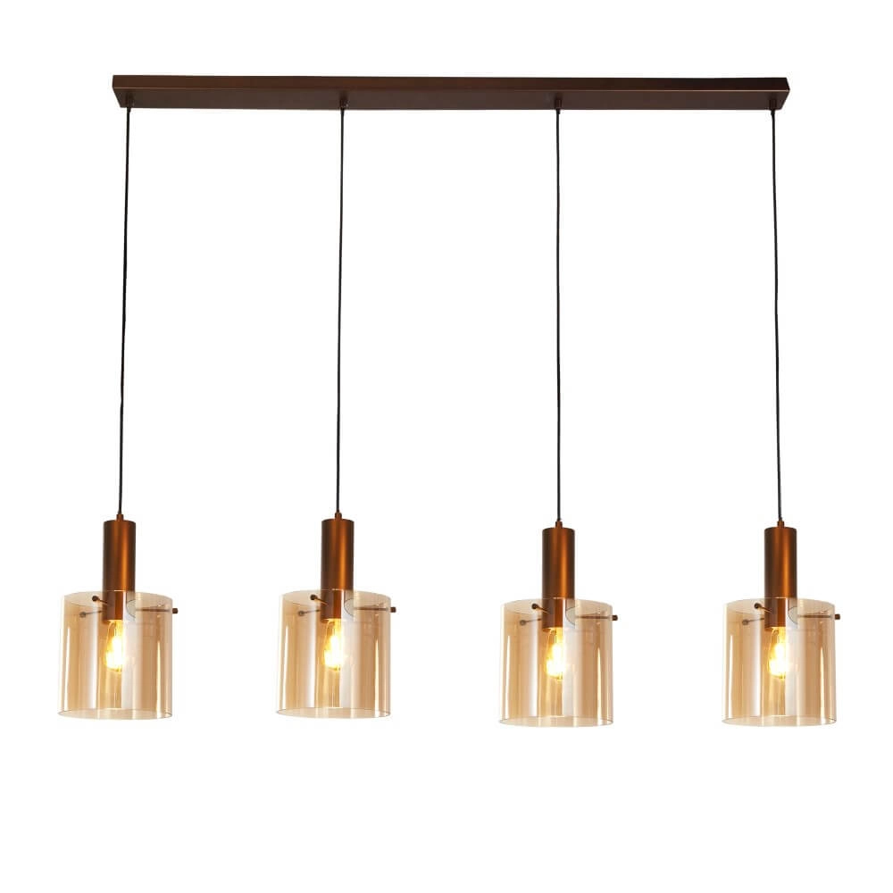 Brown pendant lamp Sweden 4-light Searchlight 5053423244358
