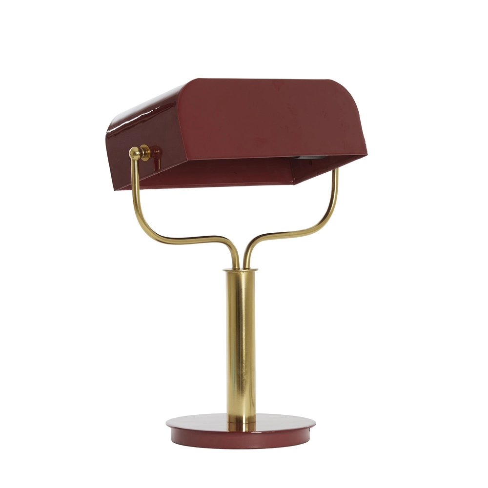 Banker's lamp Ayer Bordeaux with gold