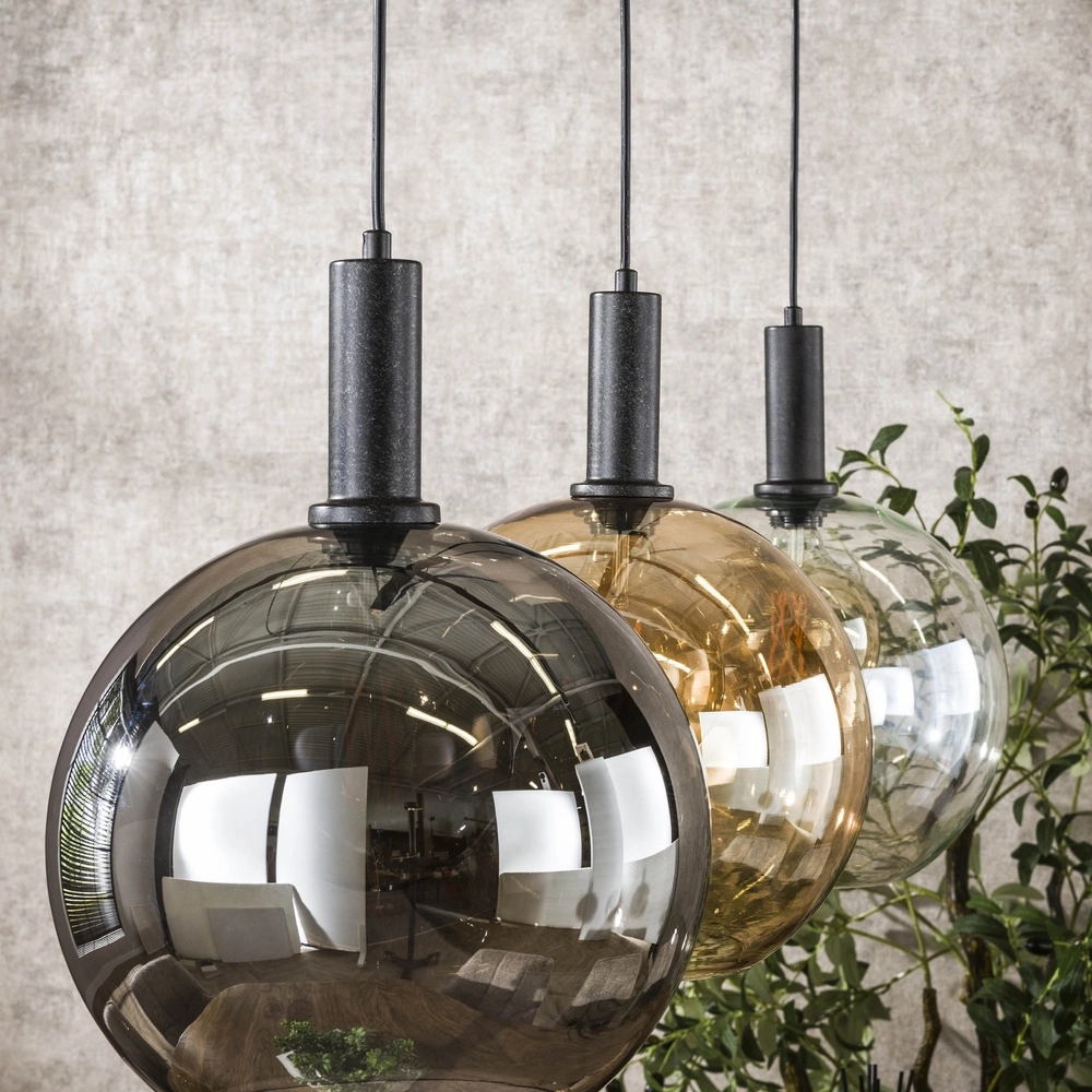 Glass pendant lamp Sfera 3x Ø 30cm - coloured glass Lyora 8716803512351
