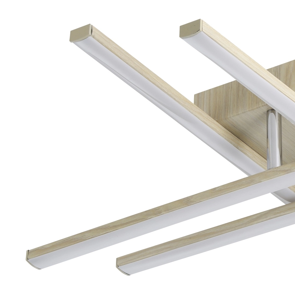 Wood look led ceiling light Lasana 4 51x51cm Eglo 9008606310302