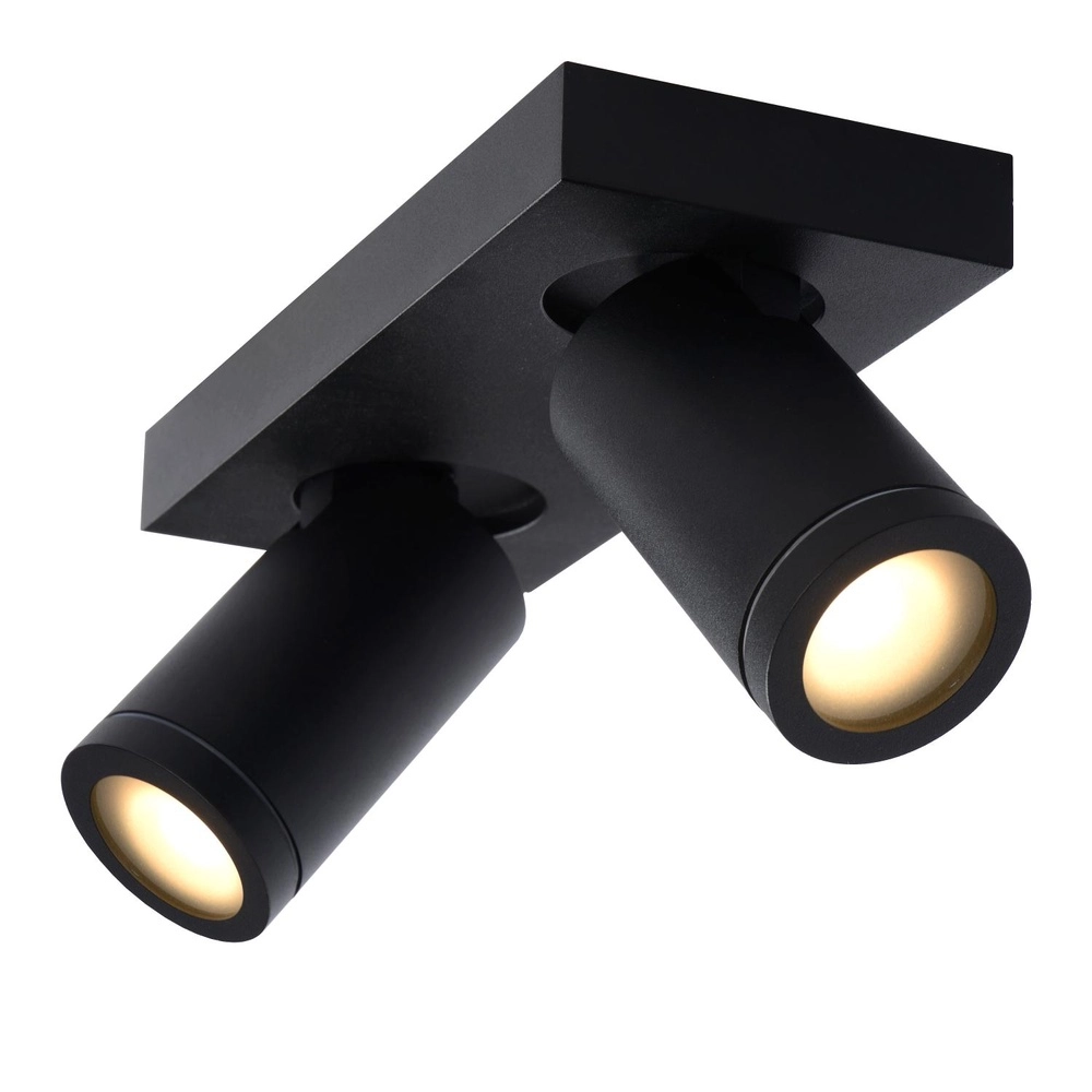 Ceiling spotlight Taylor IP44 2-light black Lucide 5411212092632