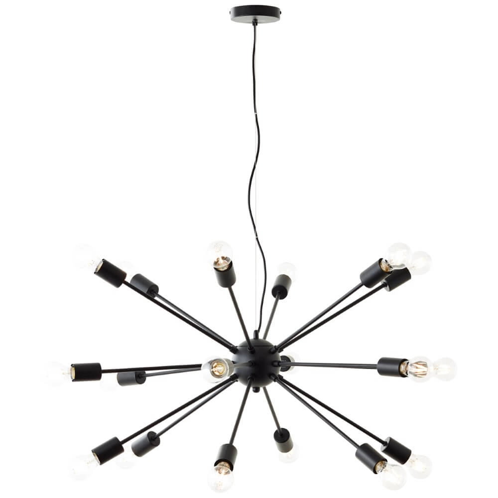 18-light pendant lamp Dree black