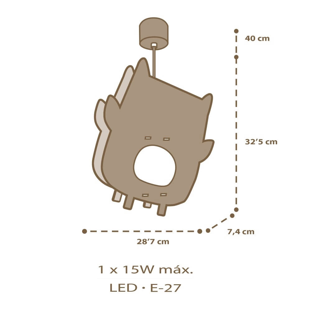 Children's room pendant lamp Owl Dalber 8420406633978