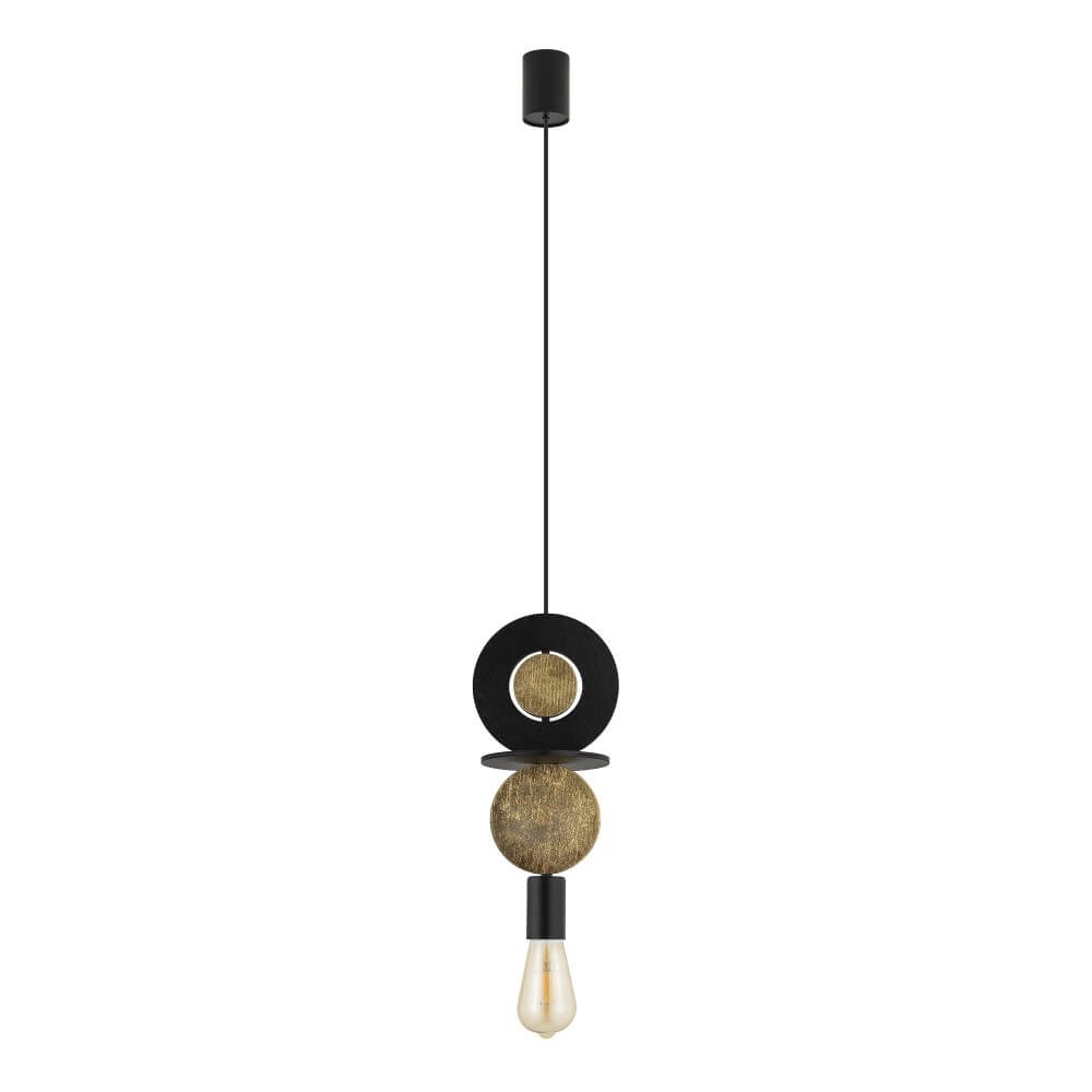 Design pendant lamp Drops Wood E 1-light black