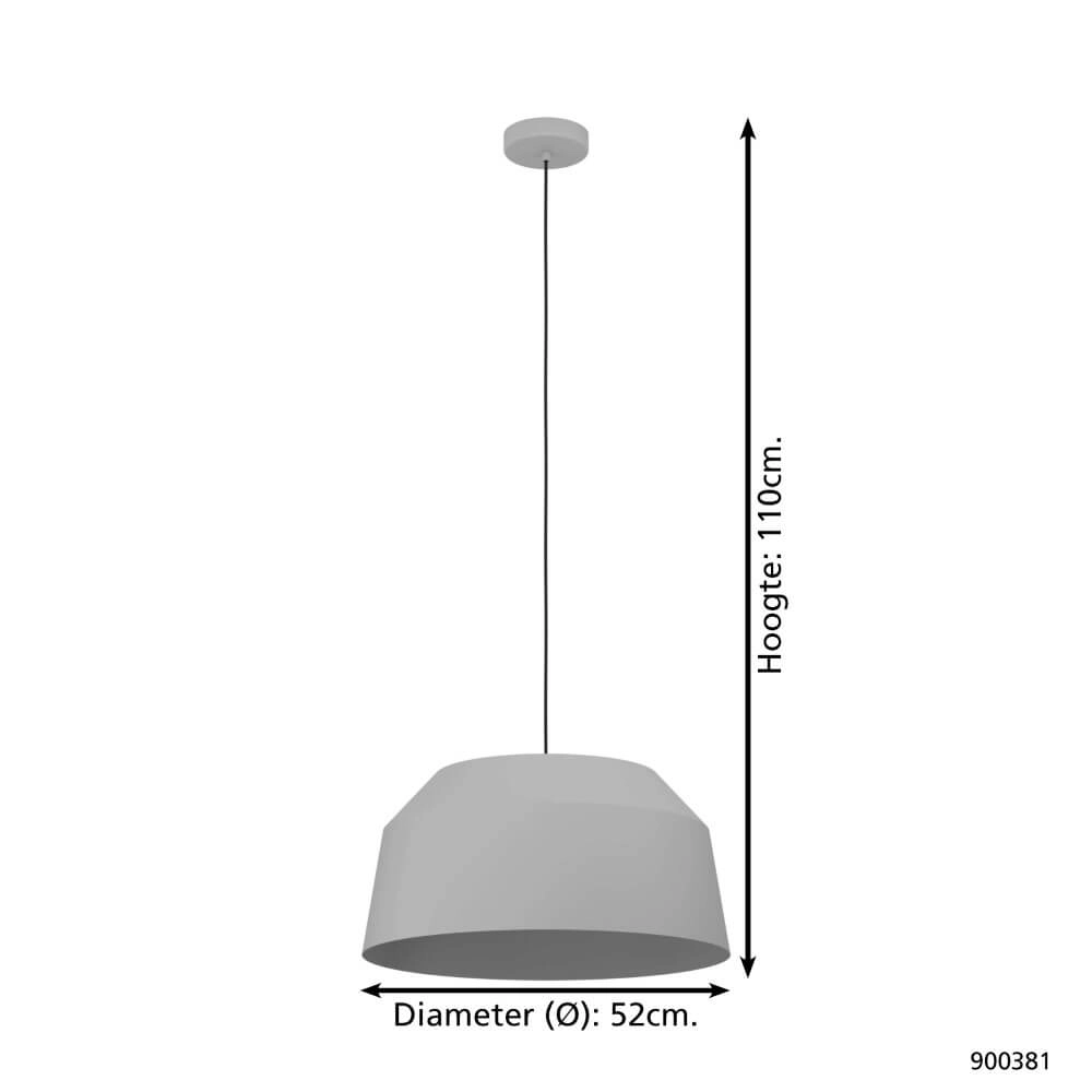 Gray hanging lamp Contrisa Ø 52cm Eglo 9008606243624