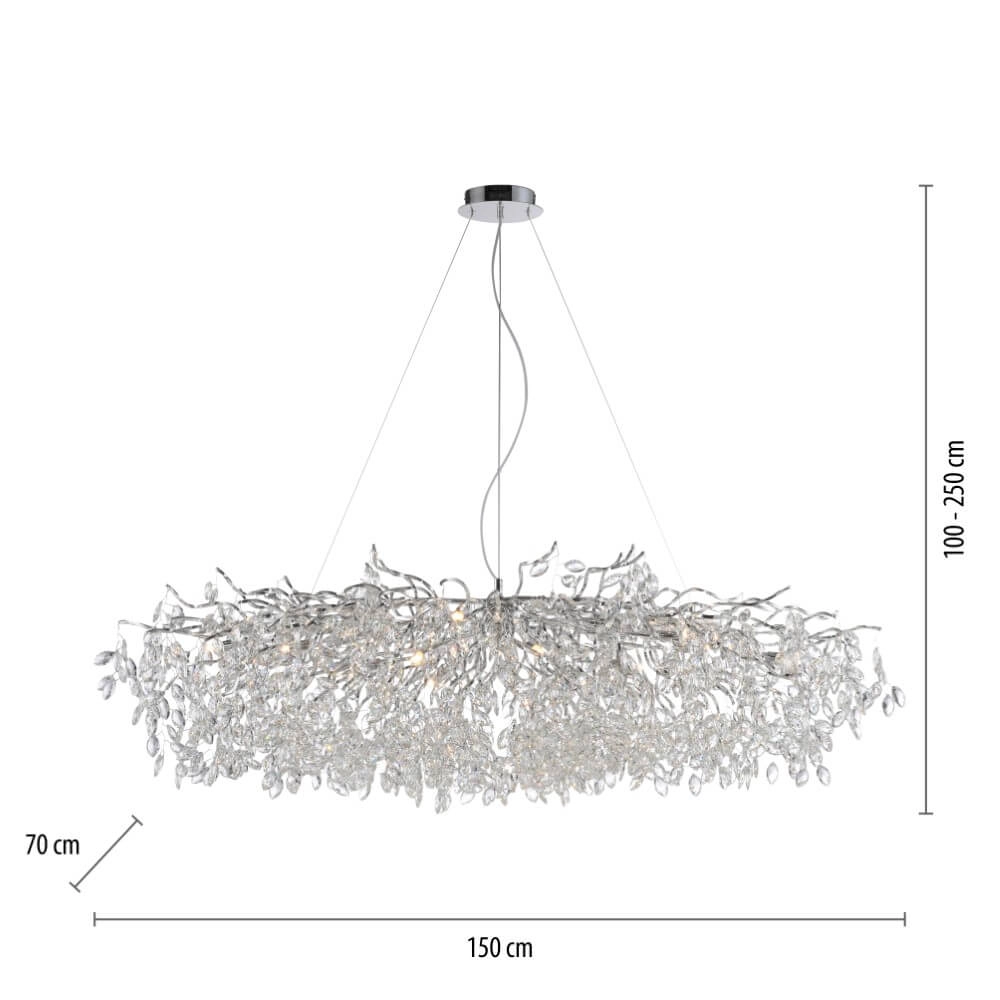 Chandelier Ricicle 150cm chrome Paul Neuhaus 4012248382097