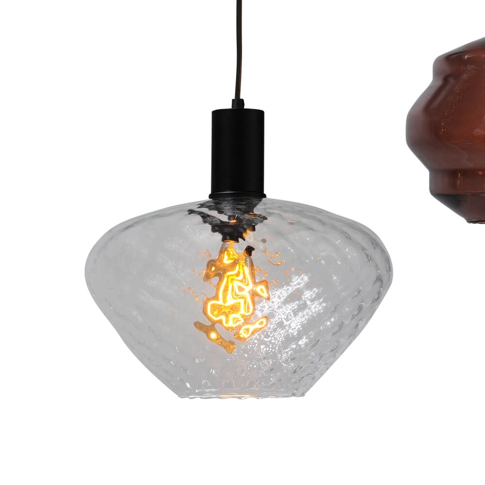 5-light hanging lamp - black - Porto with different glasses Masterlight 8718121270395