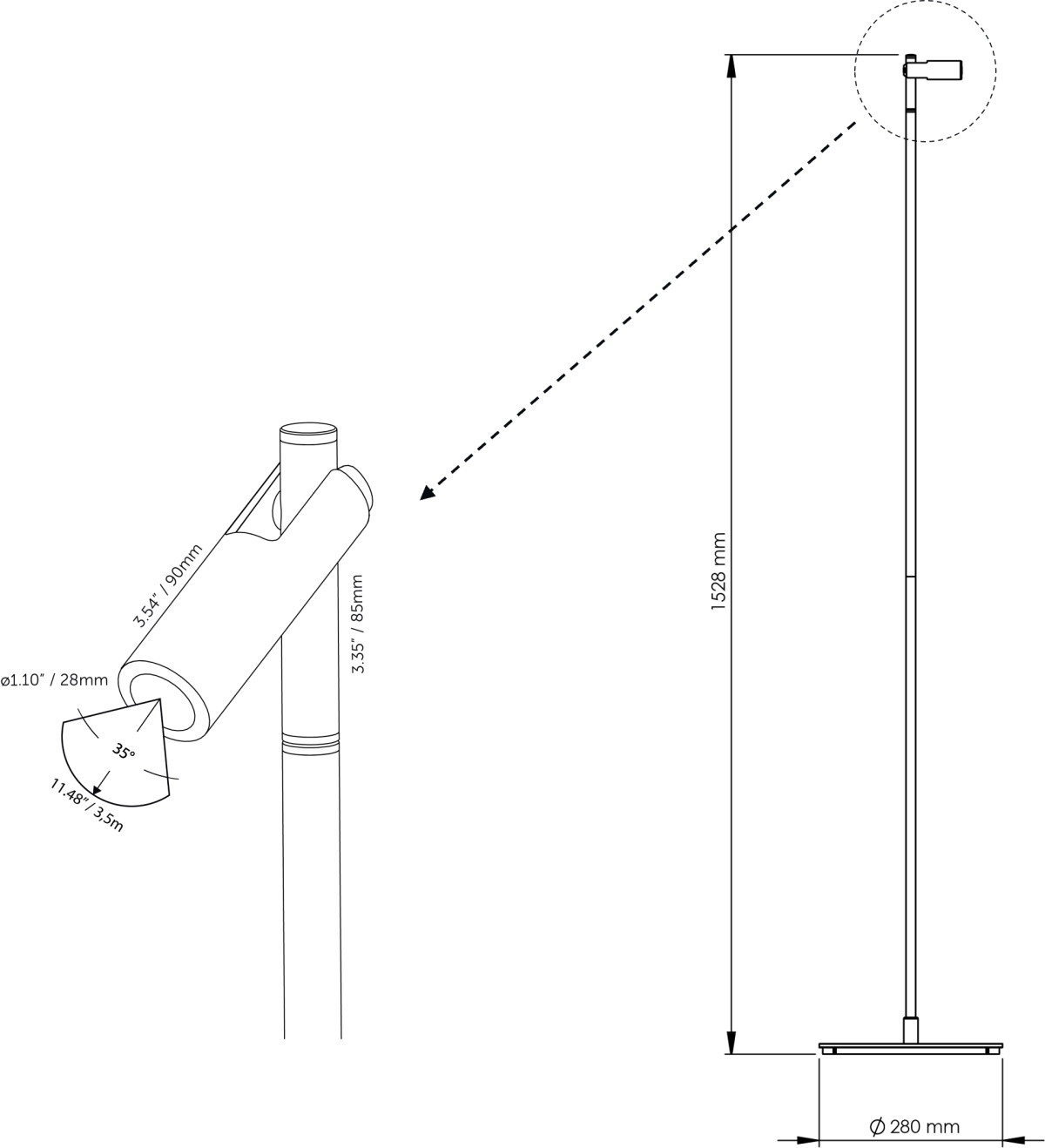 12 volt floor lamp AIM FLOOR In-lite 8717051007323