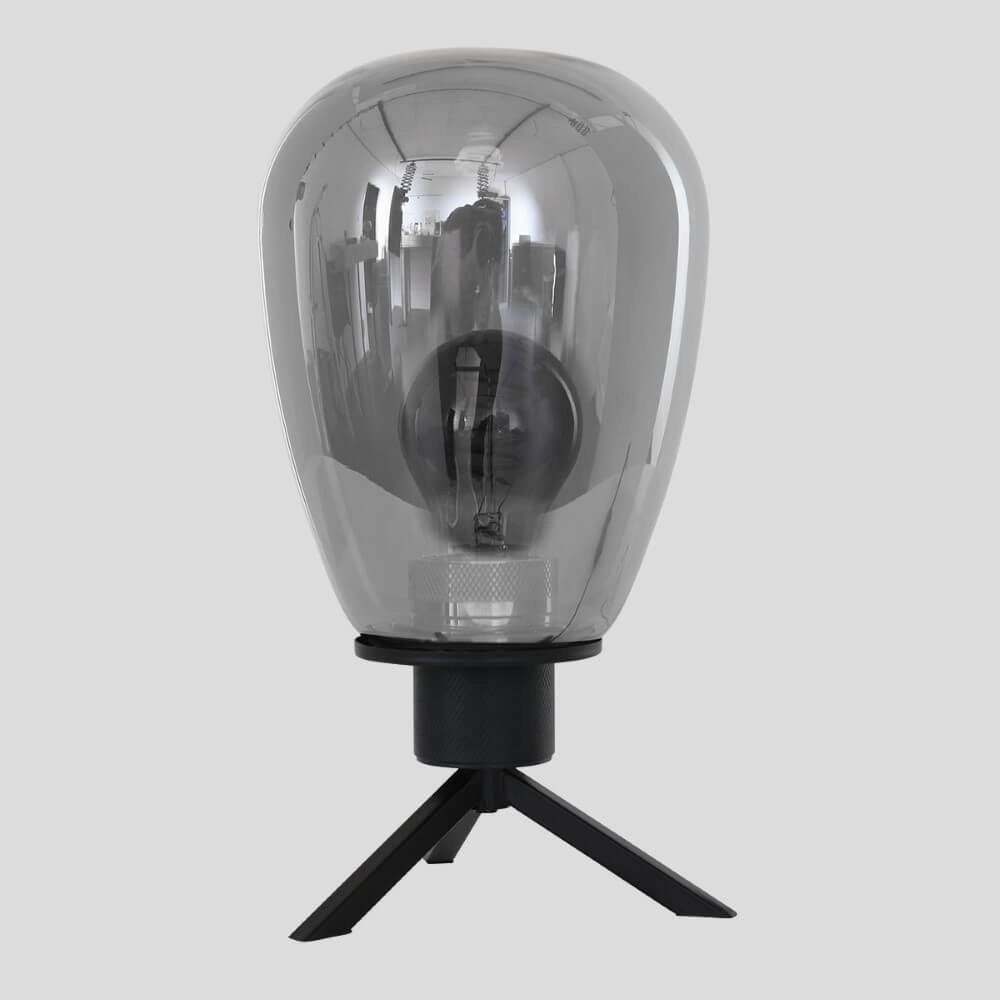 Glass table lamp Reflexion 15cm black with smoke glass Steinhauer 8712746132618