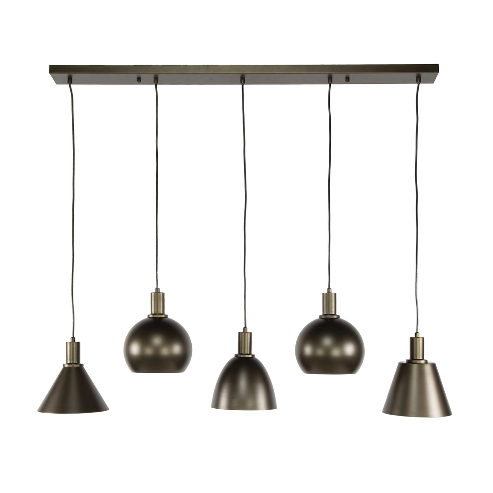 Dining table pendant lamp Metallo 5L - Sienna brown - E27 Lyora 8716803512337