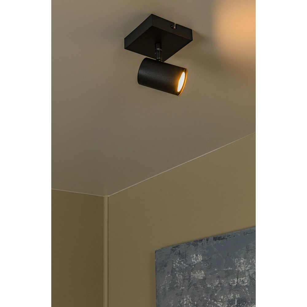 Ceiling lamp Amigo Single Black Lucide 5411212531001