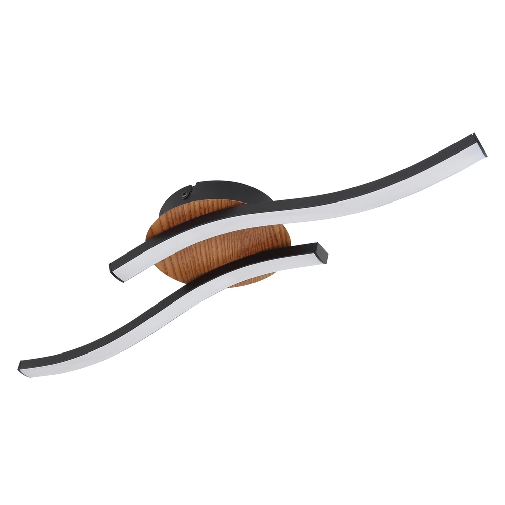 Black ceiling lamp Evita with wood Globo 9007371416172