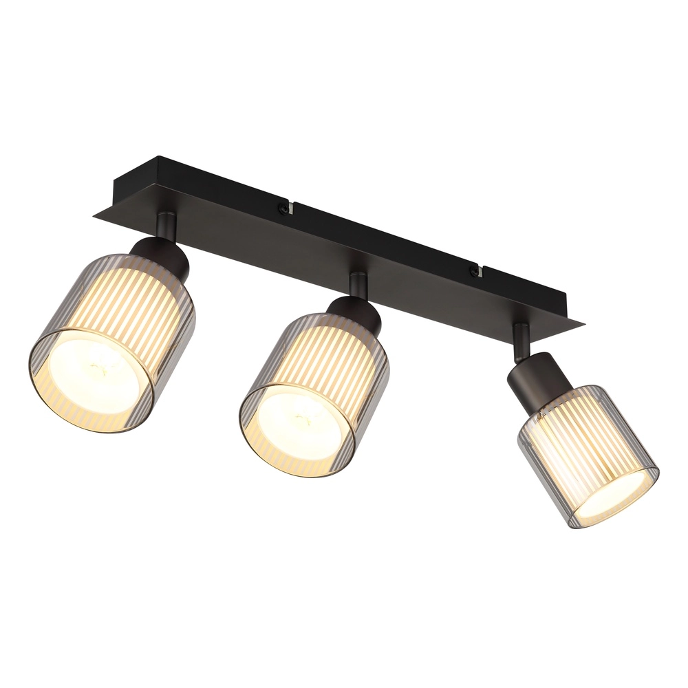 Design ceiling lamp Villegas 3-light gunmetal