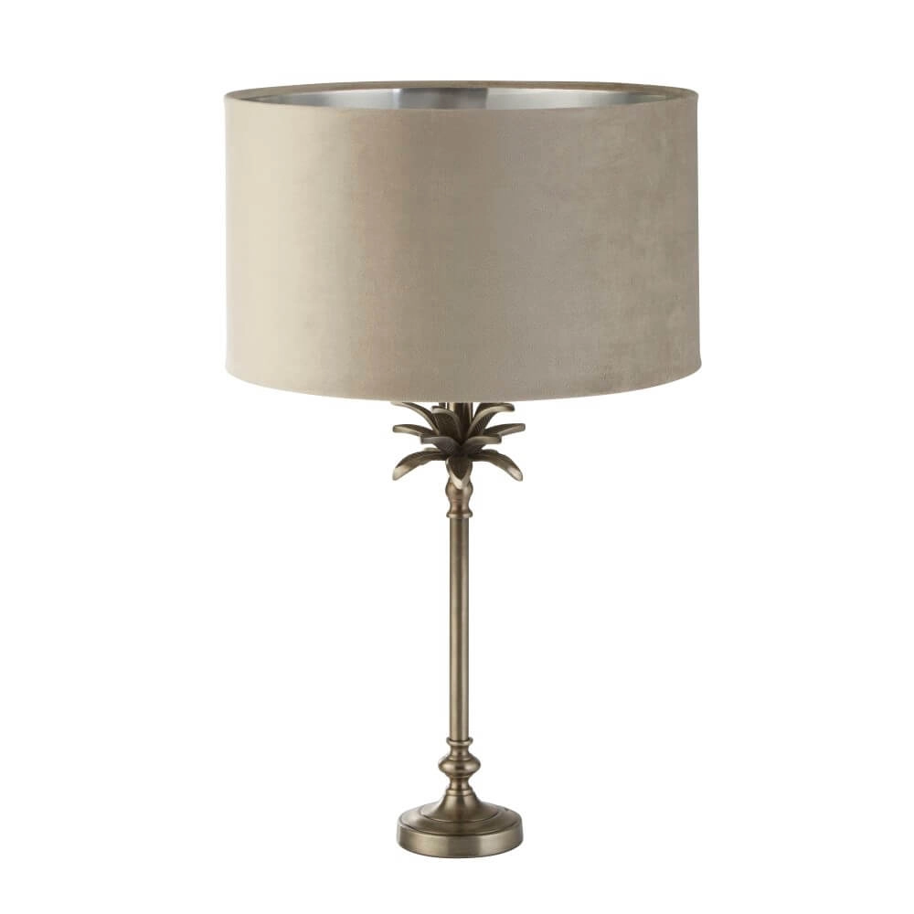 Table lamp Palm gold with cream shade