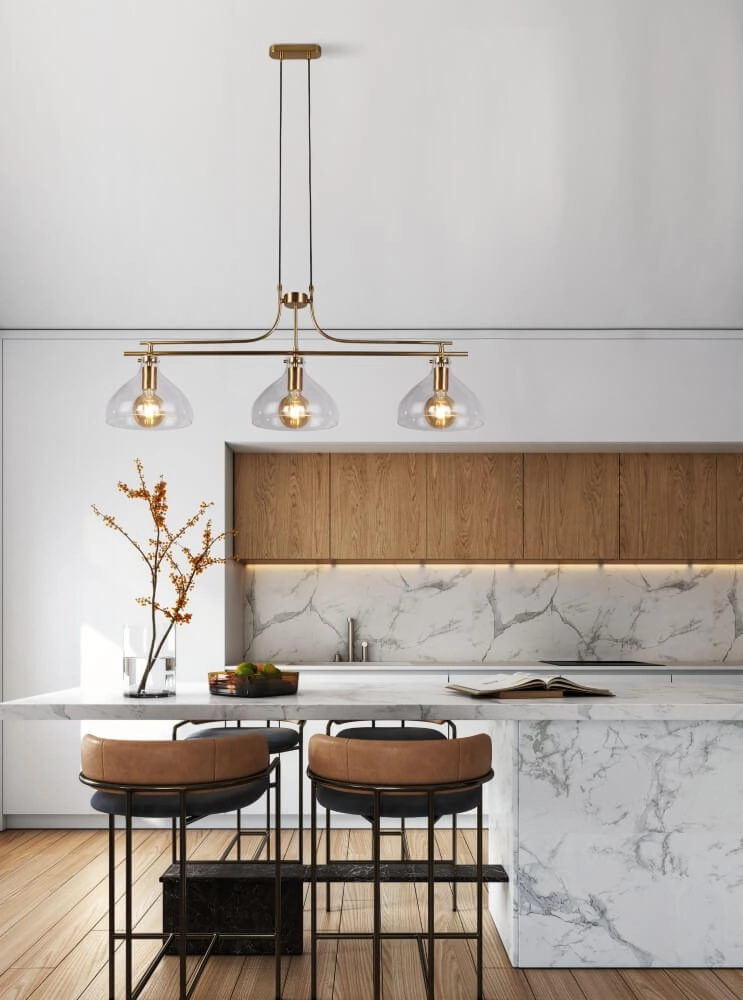 3-light pendant lamp Margarita gold Searchlight 5053423243085