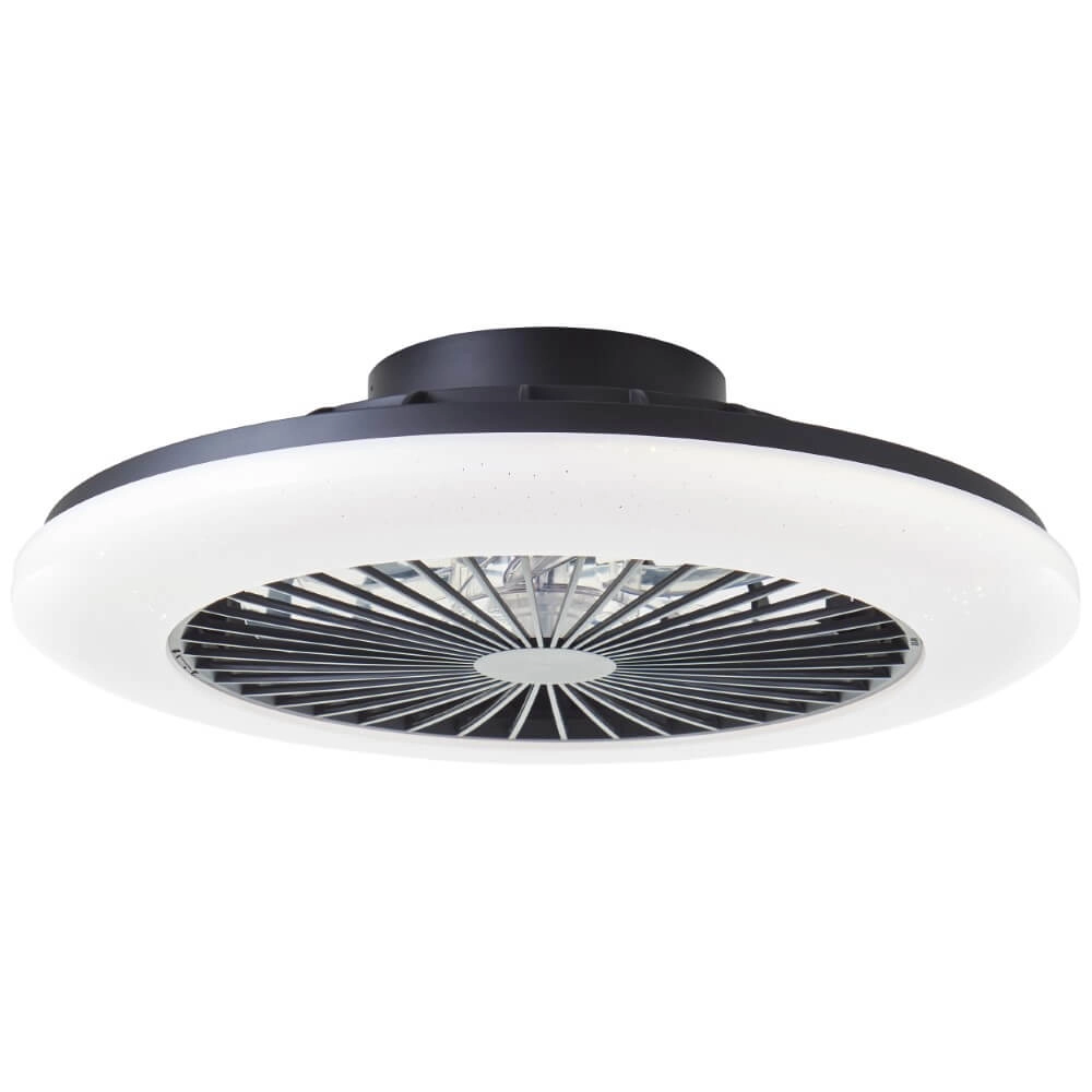 Black fan Salerno with RGB function Brilliant 4004353435881