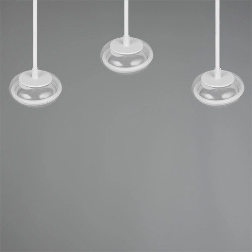 3-light design pendant lamp Tarsia white Trio 4017807683363