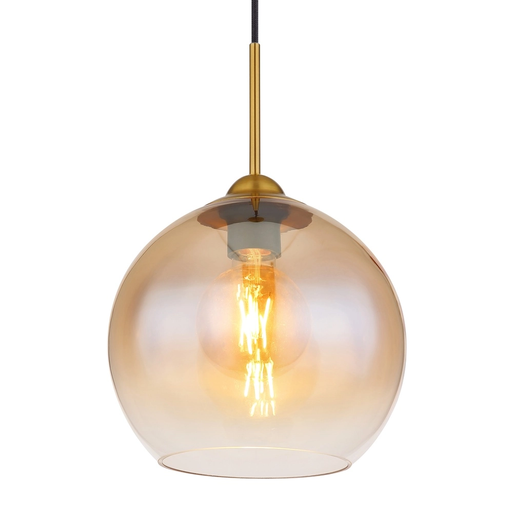 Golden pendant lamp Jamessa only with amber glass Globo 9007371441686