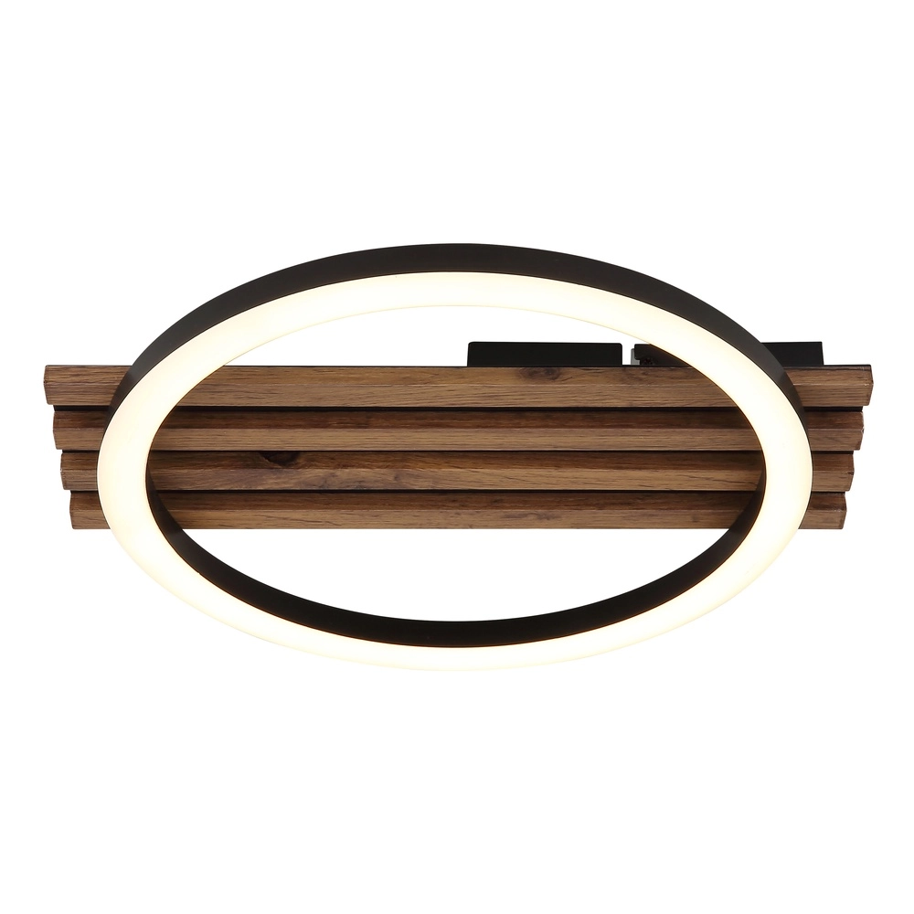 Ceiling lamp Tisha Single black with wood Globo 9007371522576