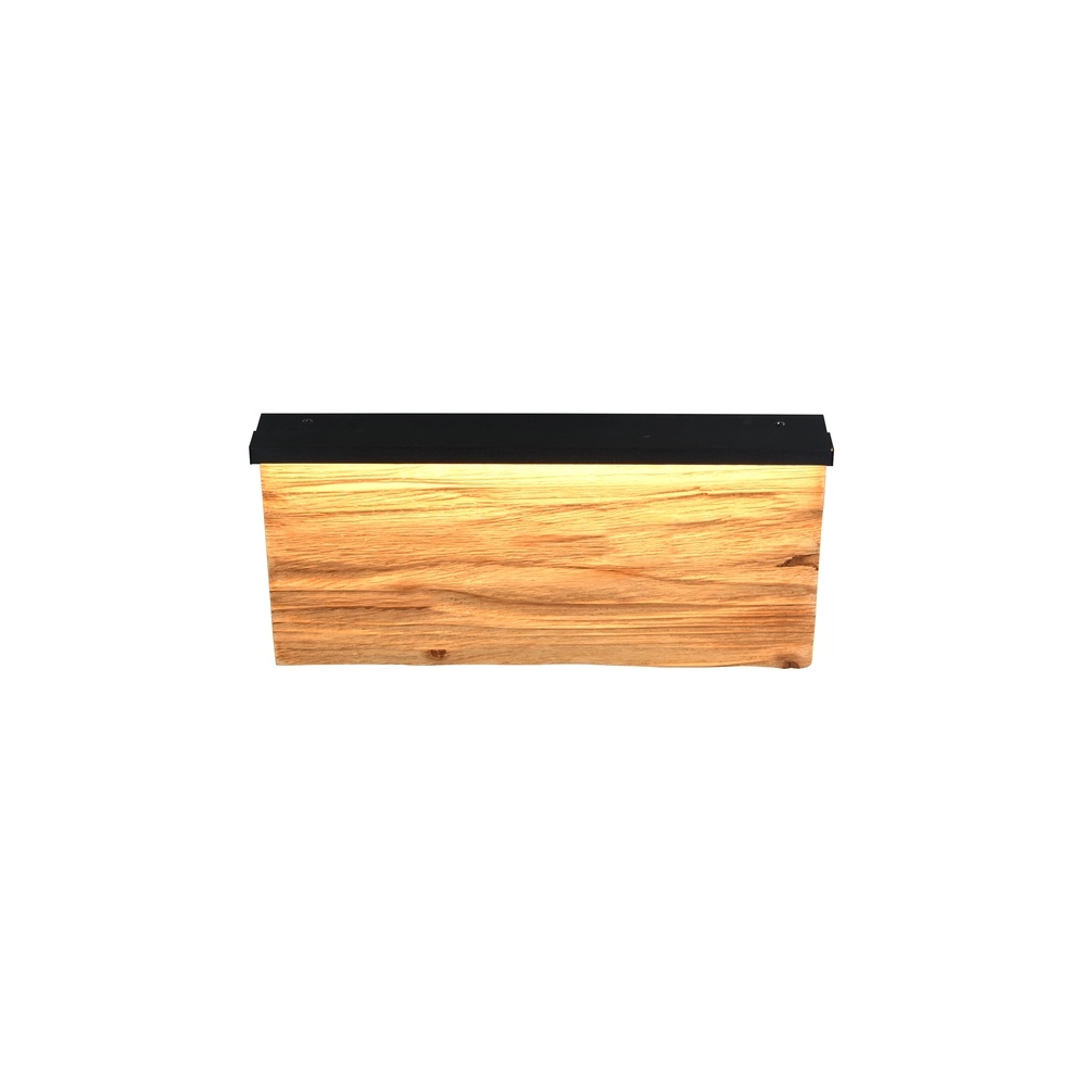 Design wall lamp Kalea black with wood 30cm Trio 4017807661392