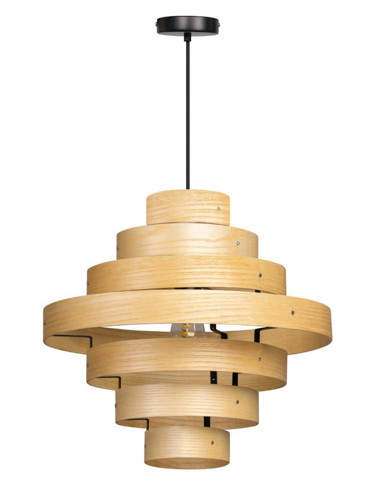 Wooden pendant lamp Oaknut 7-ring