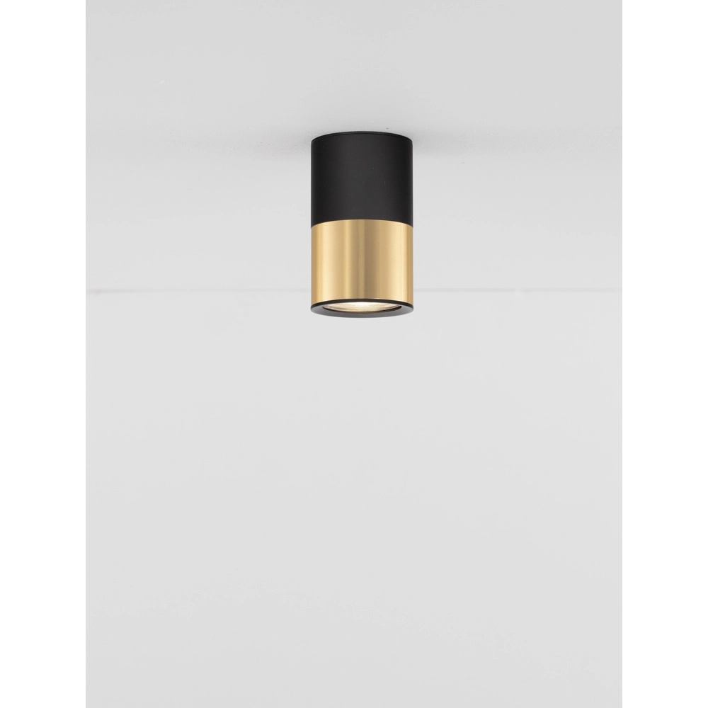 Ceiling spotlight Picto 10cm black with gold