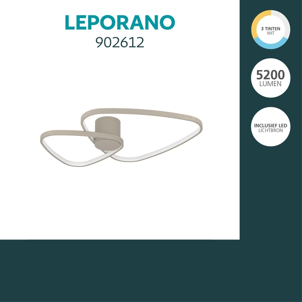 Modern ceiling lamp Leporano sand brown