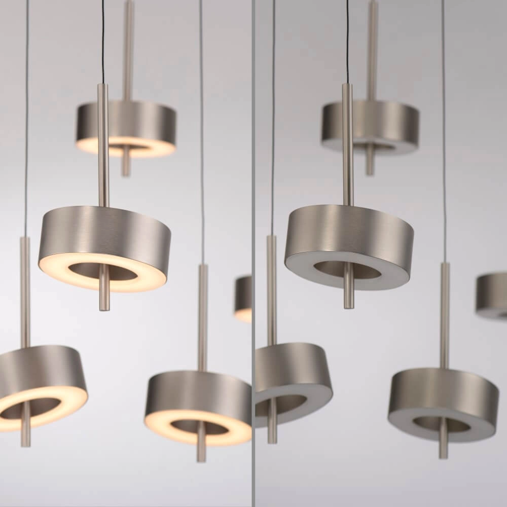 5-light pendant lamp Q-Rotate Aluminum Modern Paul Neuhaus 4012248383186