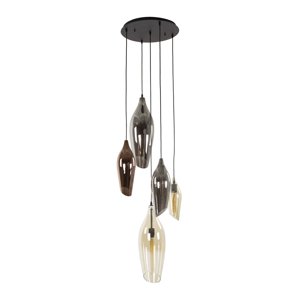 Vide pendant lamp Cocoon 5x colored glass Lyora 8716803511910