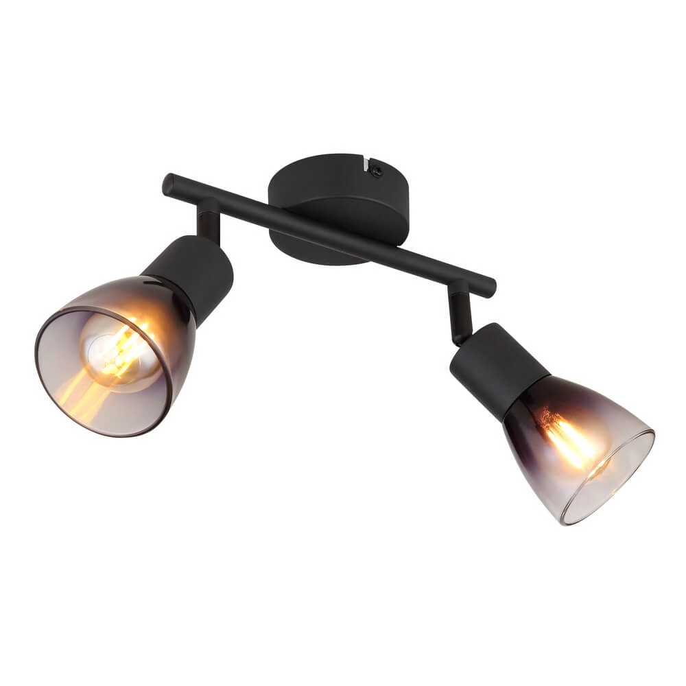 Black ceiling lamp Satella 2-light